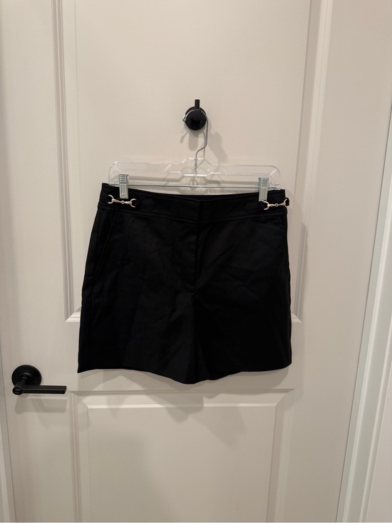 White House Black Market Pants - White House Black Market Black Shorts with Metal Ring Detail